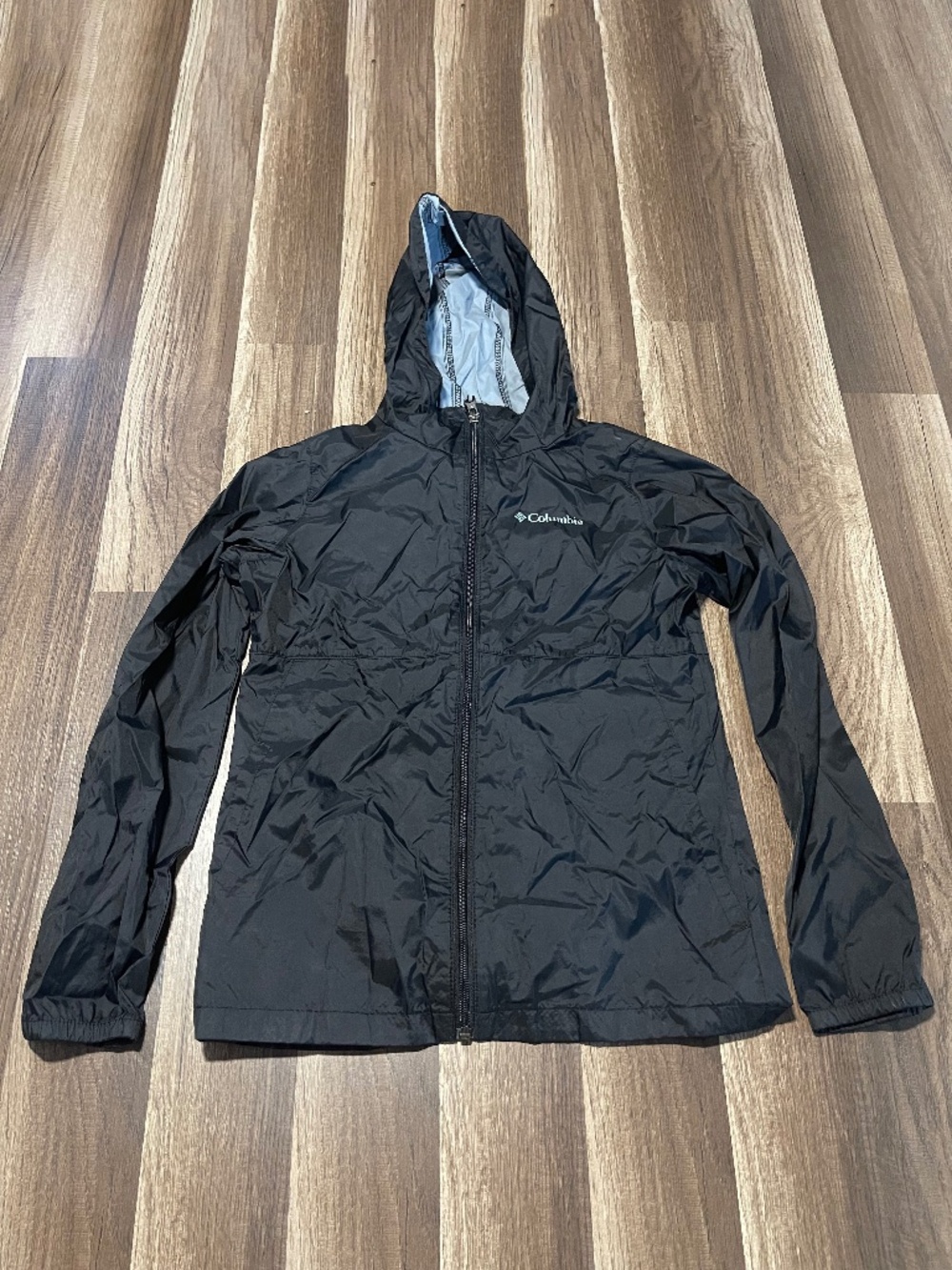 Black Columbia Rain jacket size Medium kids (10/12)